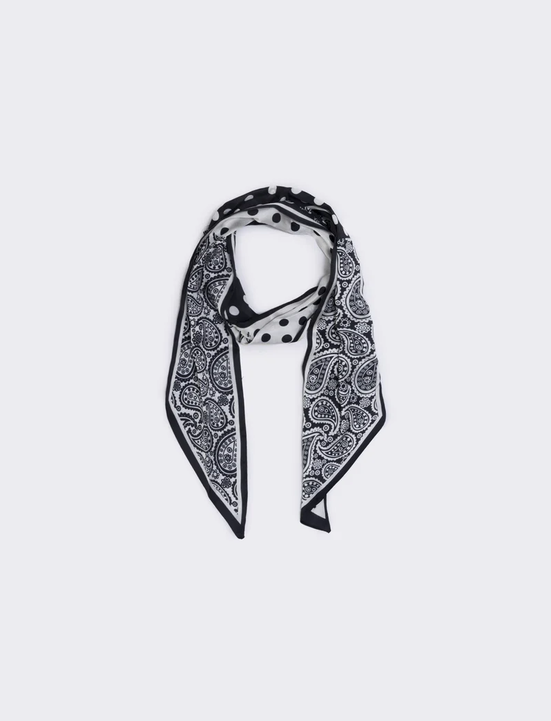 Foulard cravatta in satin per donne - Nero