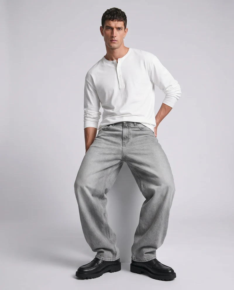 Jeans extra baggy fit grigio medio - Grigio