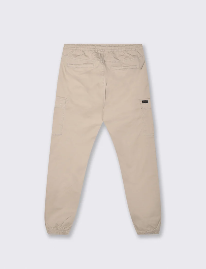 Pantaloni Cargo Fit in Cotone Elasticizzato - Beige