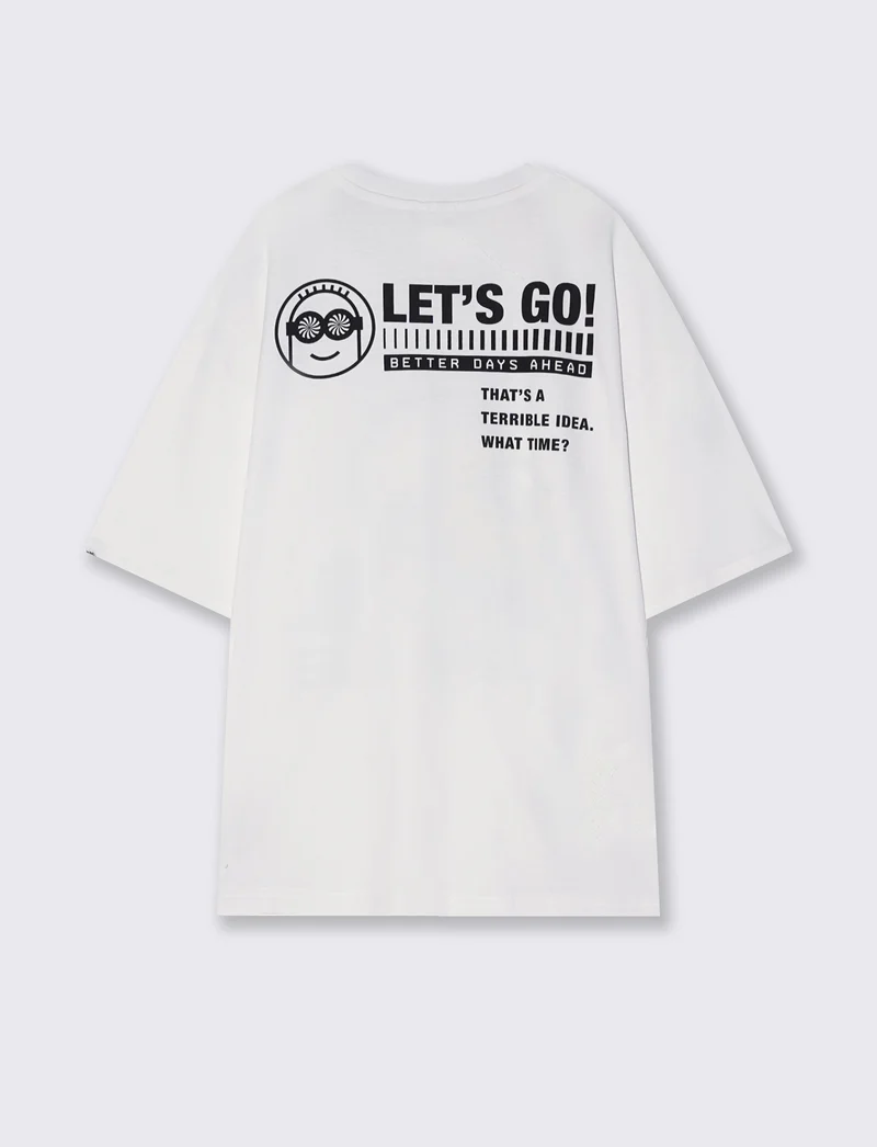 T-Shirt Minions Uomo Girocollo Boxy Fit - Bianco