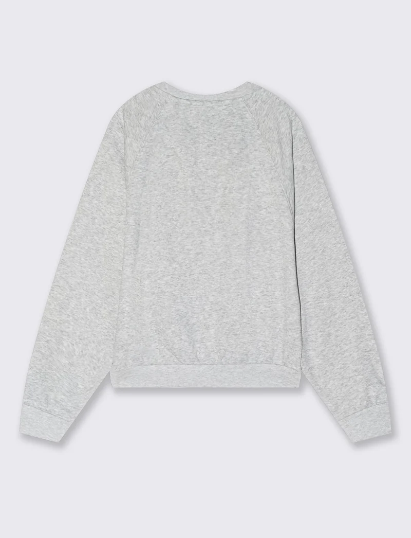 Felpa girocollo manica raglan basica - Grigio mel.