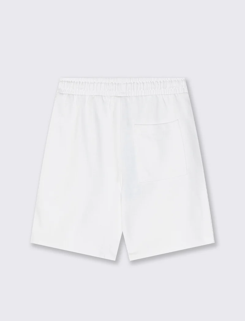 Bermuda in felpa D10S con coulisse - Bianco