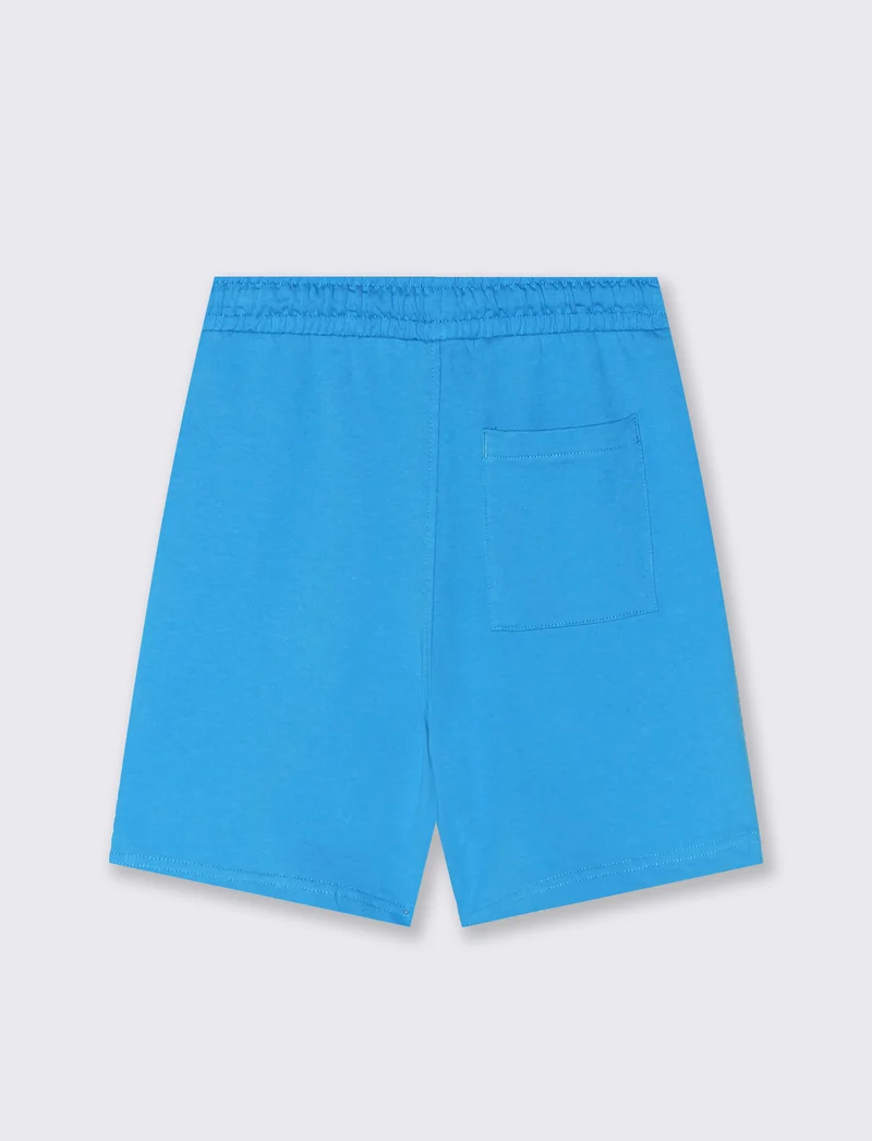 Bermuda in felpa D10S con coulisse - Azzurro