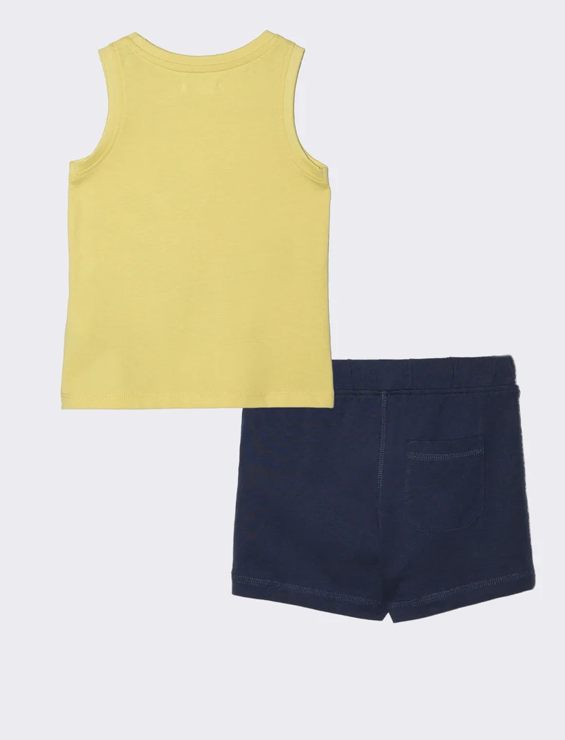 Completo canotta e shorts estivi casual - Giallo