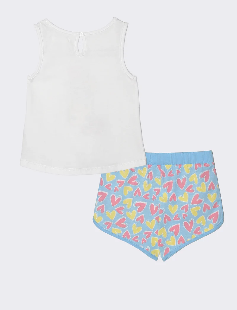 Completo canotta e shorts estivi trendy - Azzurro