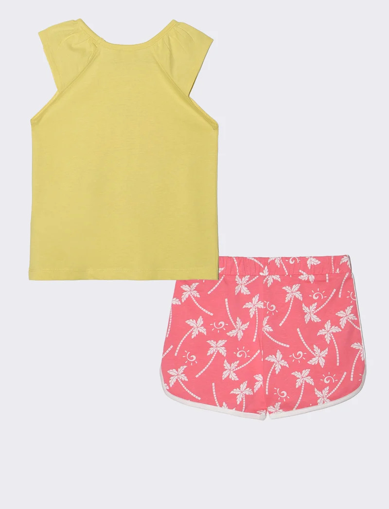 Set 2 pack canotta e shorts estivi bambina - Giallo