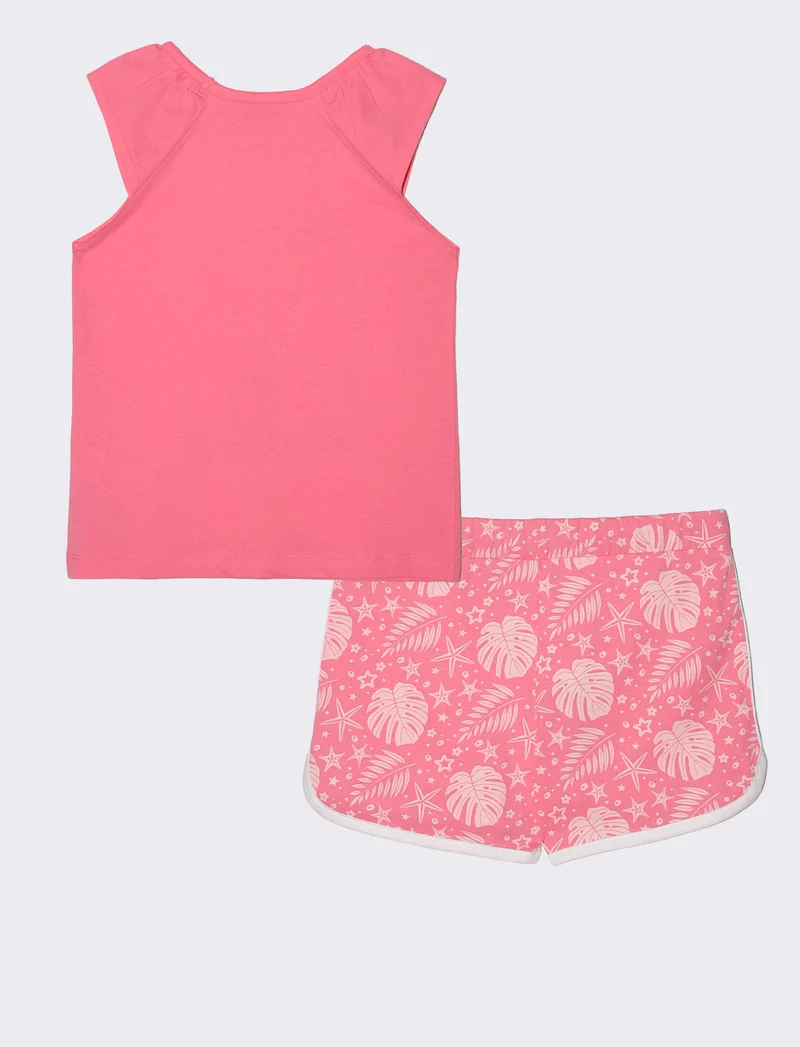 Set 2 pack canotta e shorts estivi bambina - Rosa