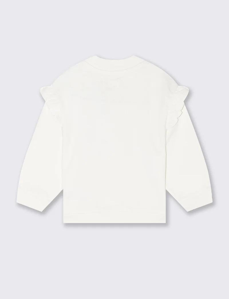 Felpa con zip e stampa da neonata - Bianco sporco