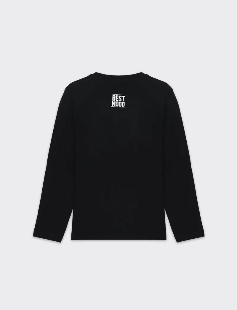 T-shirt girocollo da bambino - Nero