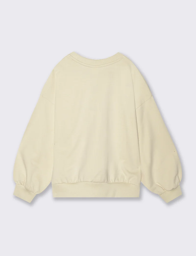 Felpa girocollo da bambina - Beige