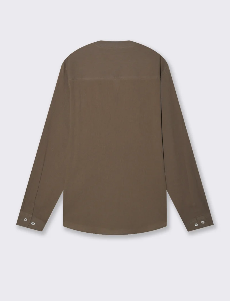Casacca coreana effetto crepe da uomo - Grigio fango