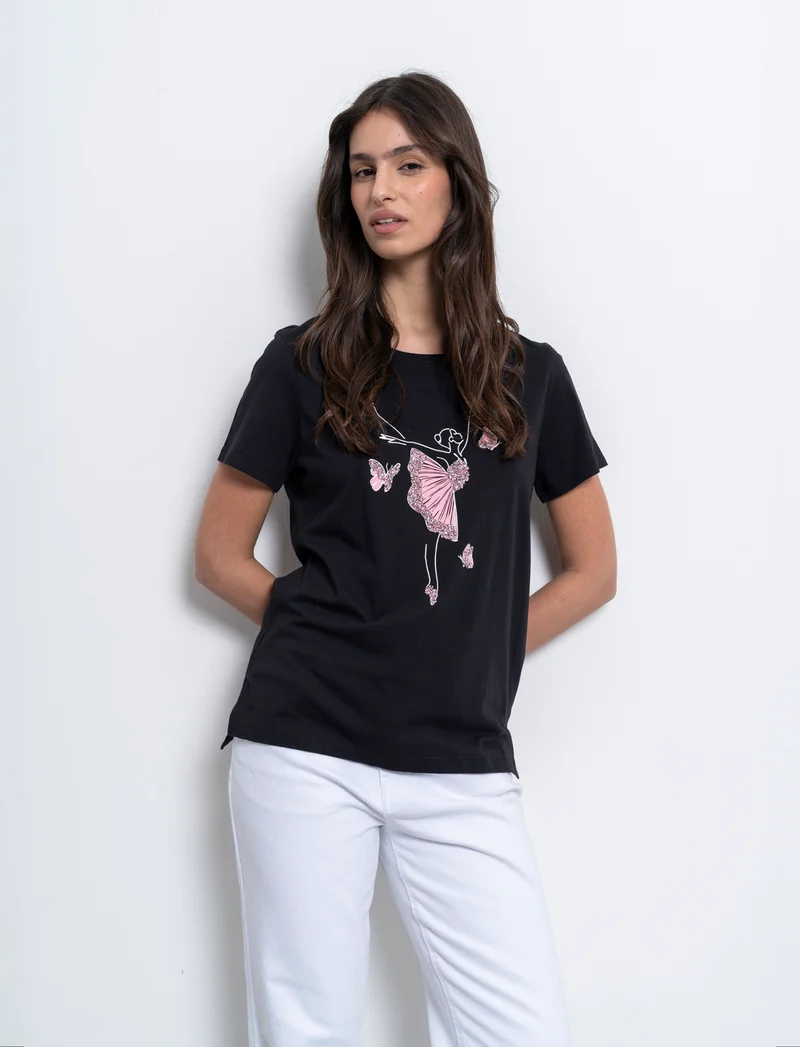 T-shirt con stampa da donna - var 2