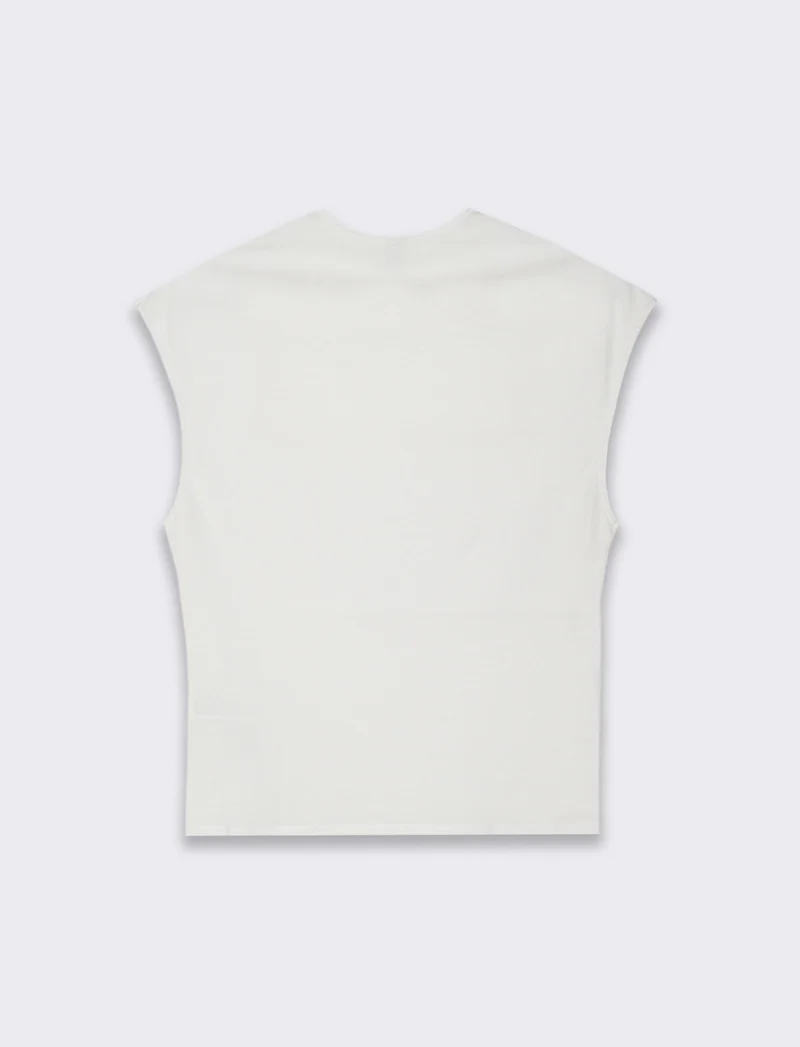 T-shirt scollo quadrato da donna - Bianco