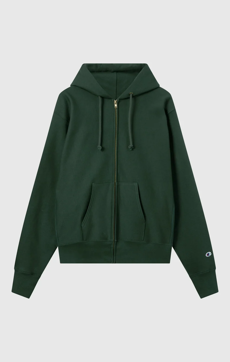 Men's Fleece Reverse Weave Zip Hooded Sweatshirt Made in USA