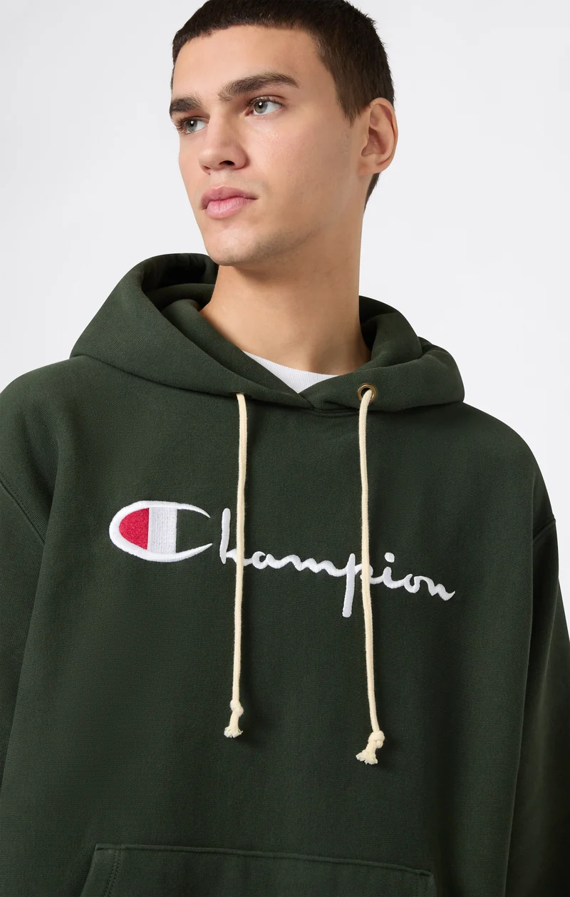 Men’s Heavyweight Hoodie with Brushed Fleece Interior Reverse Weave