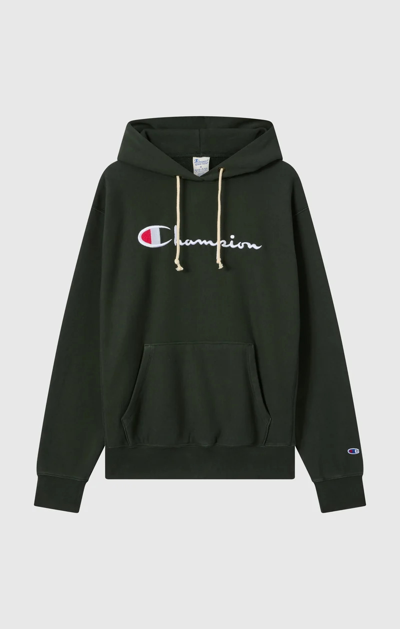 Men’s Heavyweight Hoodie with Brushed Fleece Interior Reverse Weave
