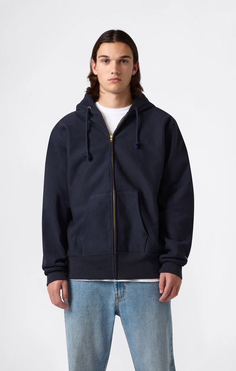 Men's Fleece Reverse Weave Zip Hooded Sweatshirt Made in USA