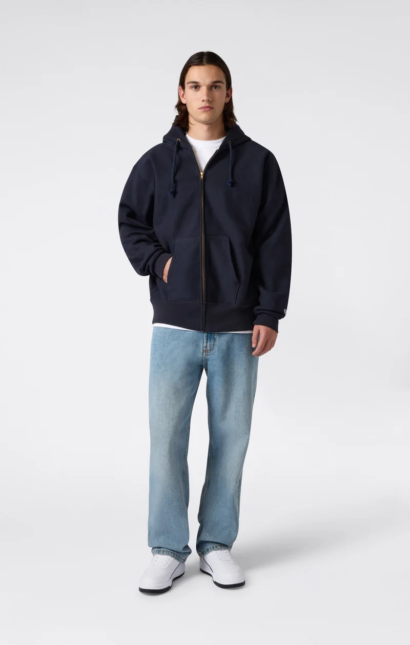 Men's Fleece Reverse Weave Zip Hooded Sweatshirt Made in USA