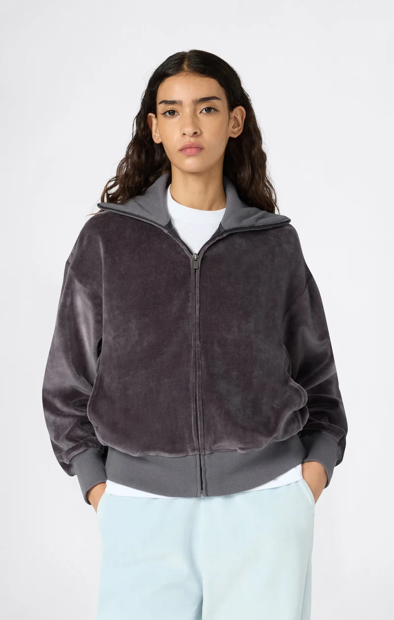 Women's Velour Full Zip Sweatshirt
