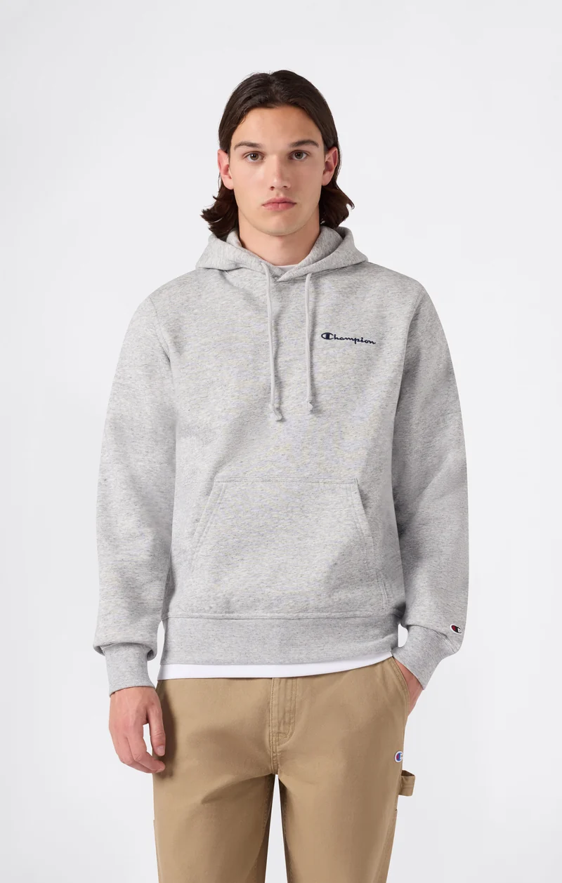 Men’s Fleece Hoodie with Small Embroidered Logo Icons