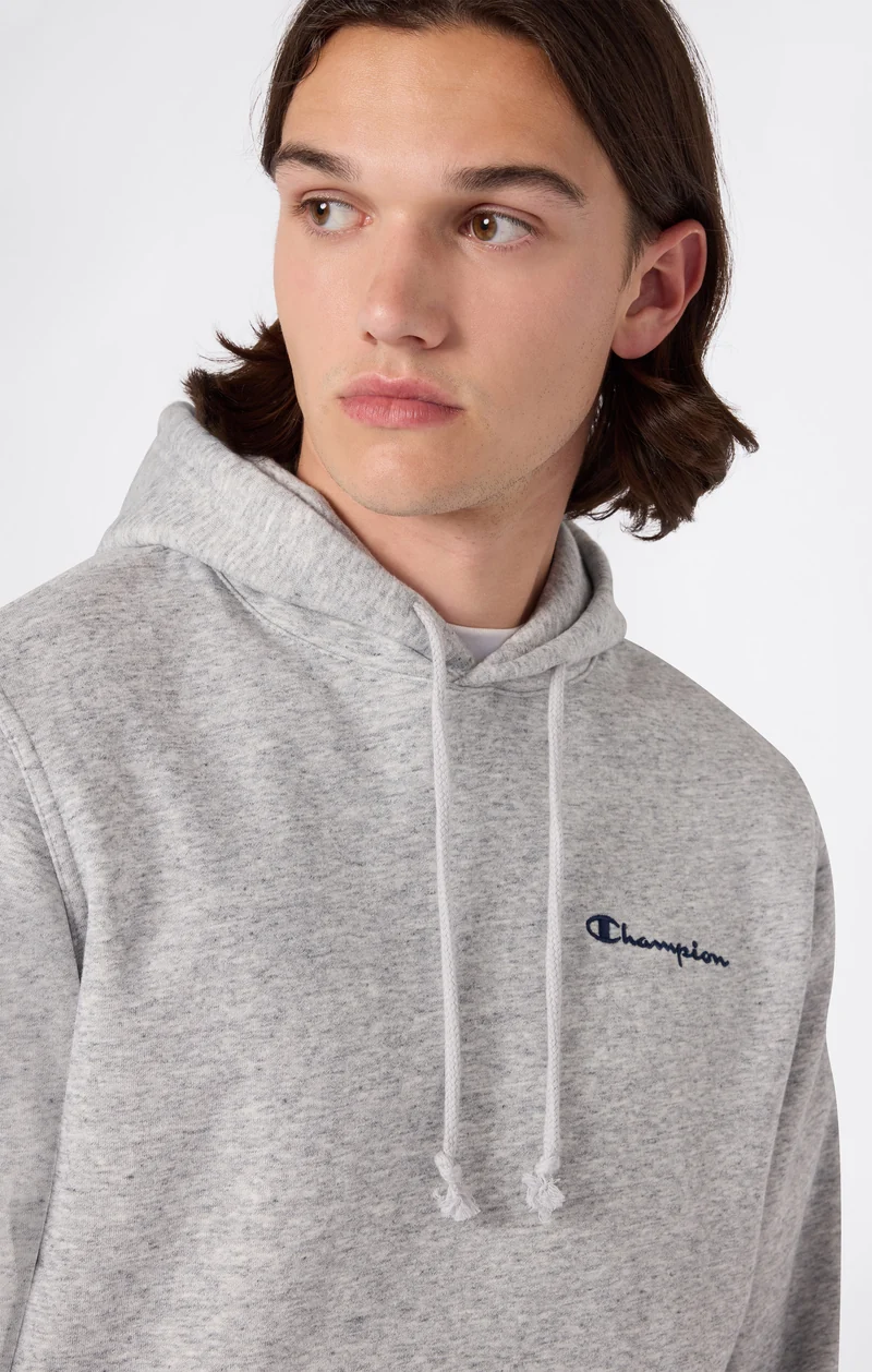Men’s Fleece Hoodie with Small Embroidered Logo Icons