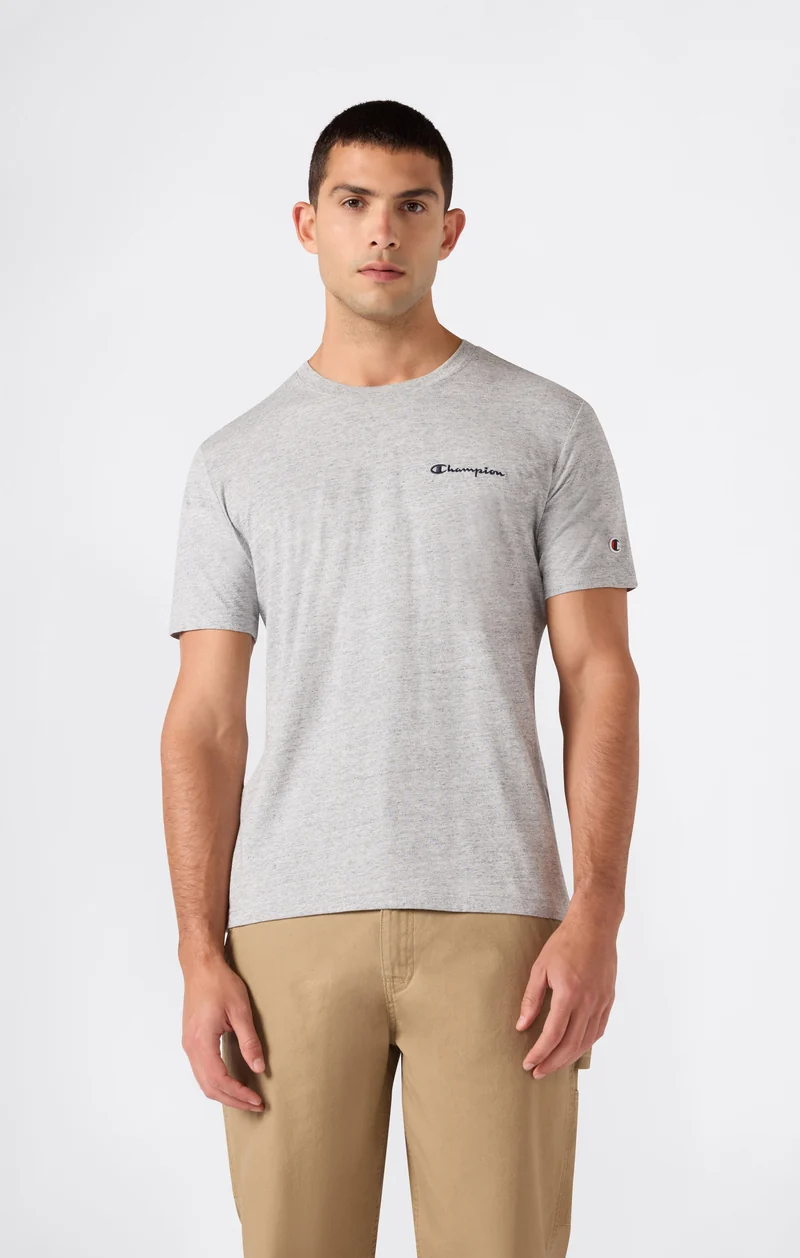 Men’s T-Shirt with Small Embroidered Logo Icons