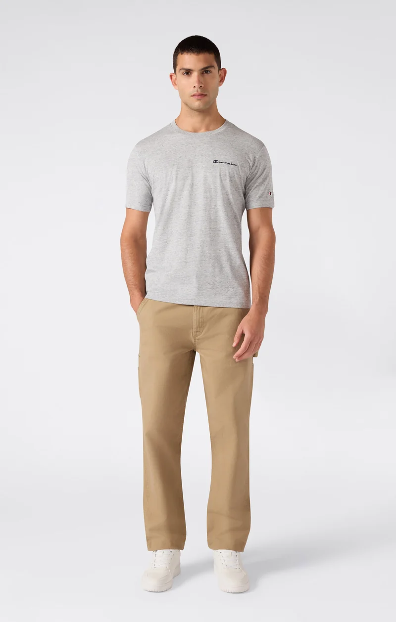 Men’s T-Shirt with Small Embroidered Logo Icons