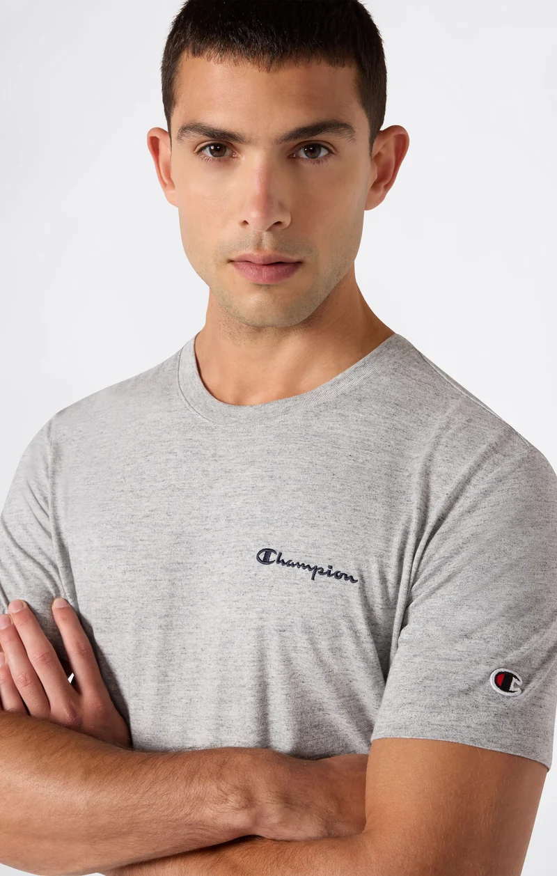 Men’s T-Shirt with Small Embroidered Logo Icons