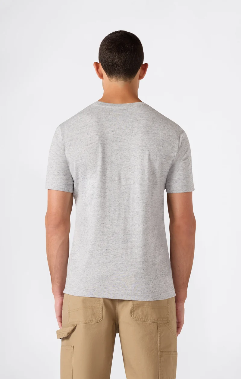 Men’s T-Shirt with Small Embroidered Logo Icons