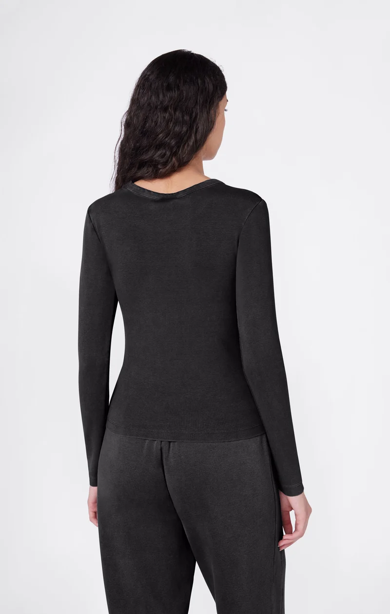 Women's Washed Long Sleeve Fitted T-Shirt Icons