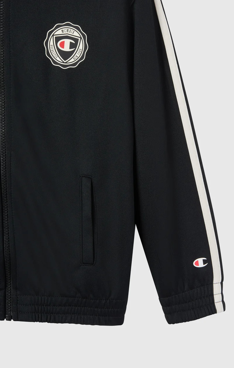 Boys' Full Zip Track Jacket With Patch Logo