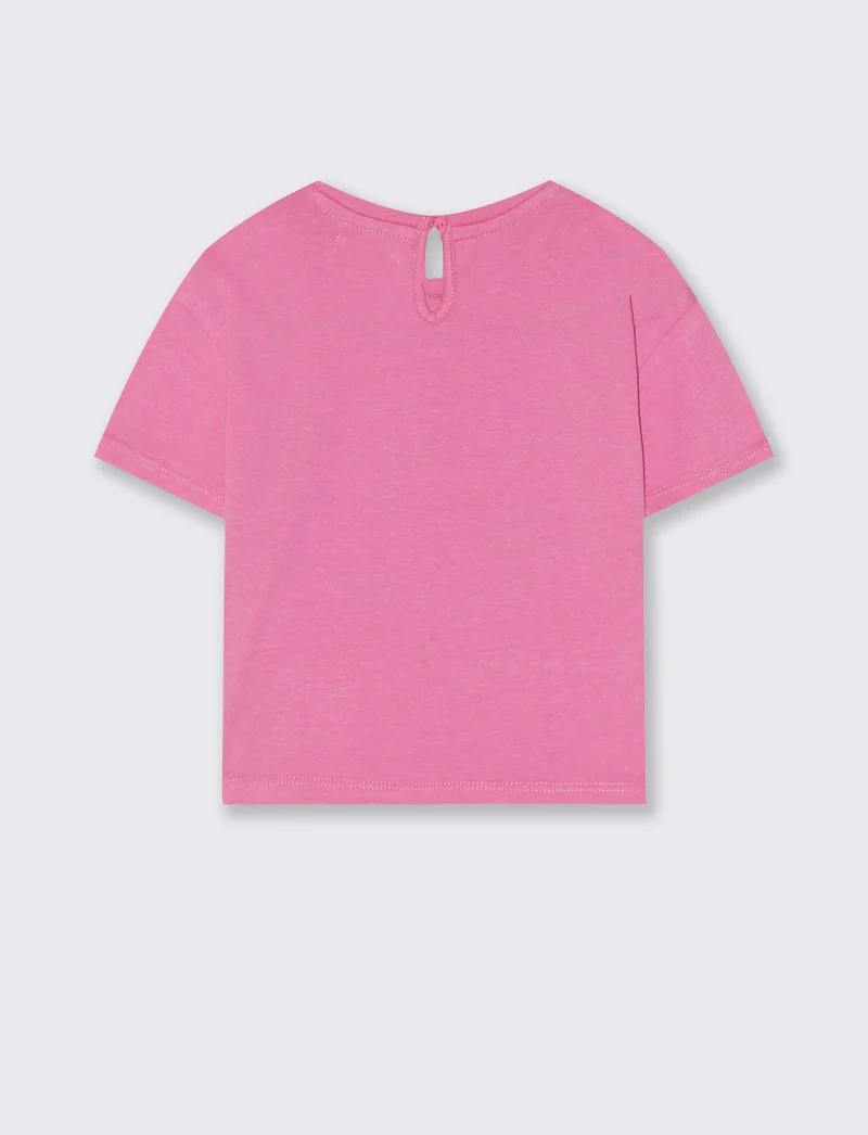 Maglietta stampa estiva girocollo - Rosa