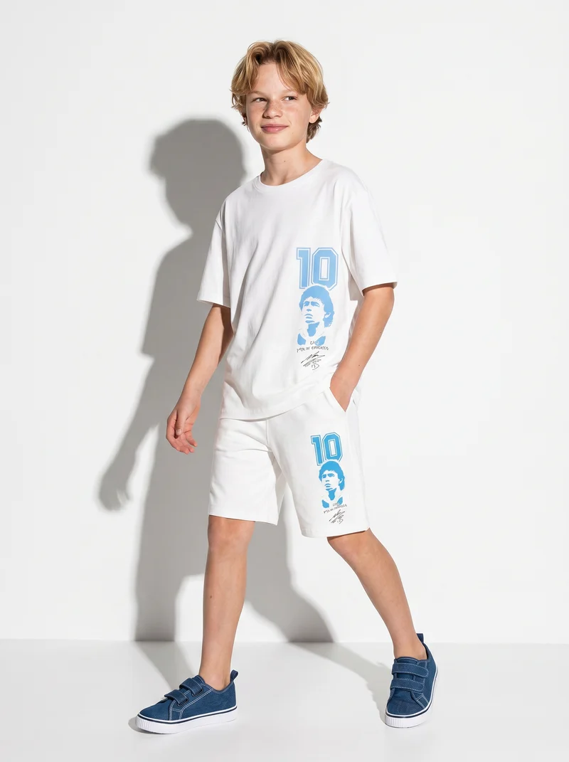 T-shirt D10S mezza manica in jersey - Bianco