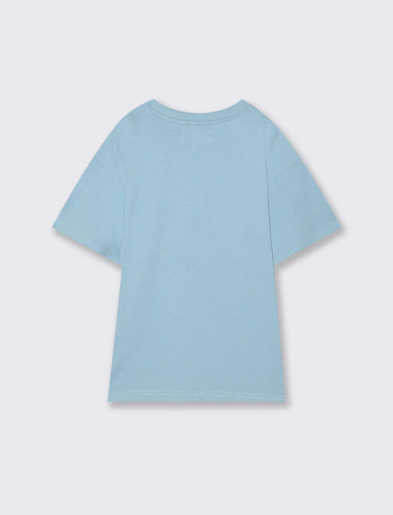 T-shirt mezza manica shark attack - Azzurro