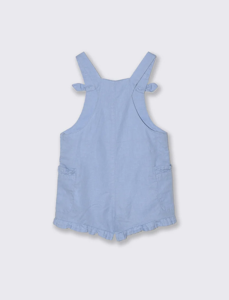 Salopette in misto lino per l'estate - Azzurro