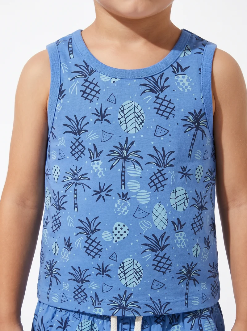 Canotta in cotone - Azzurro
