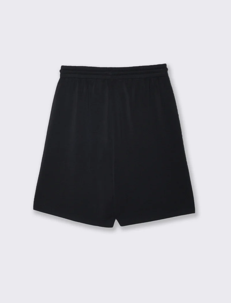 Bermuda con Elastico e Coulisse - Nero