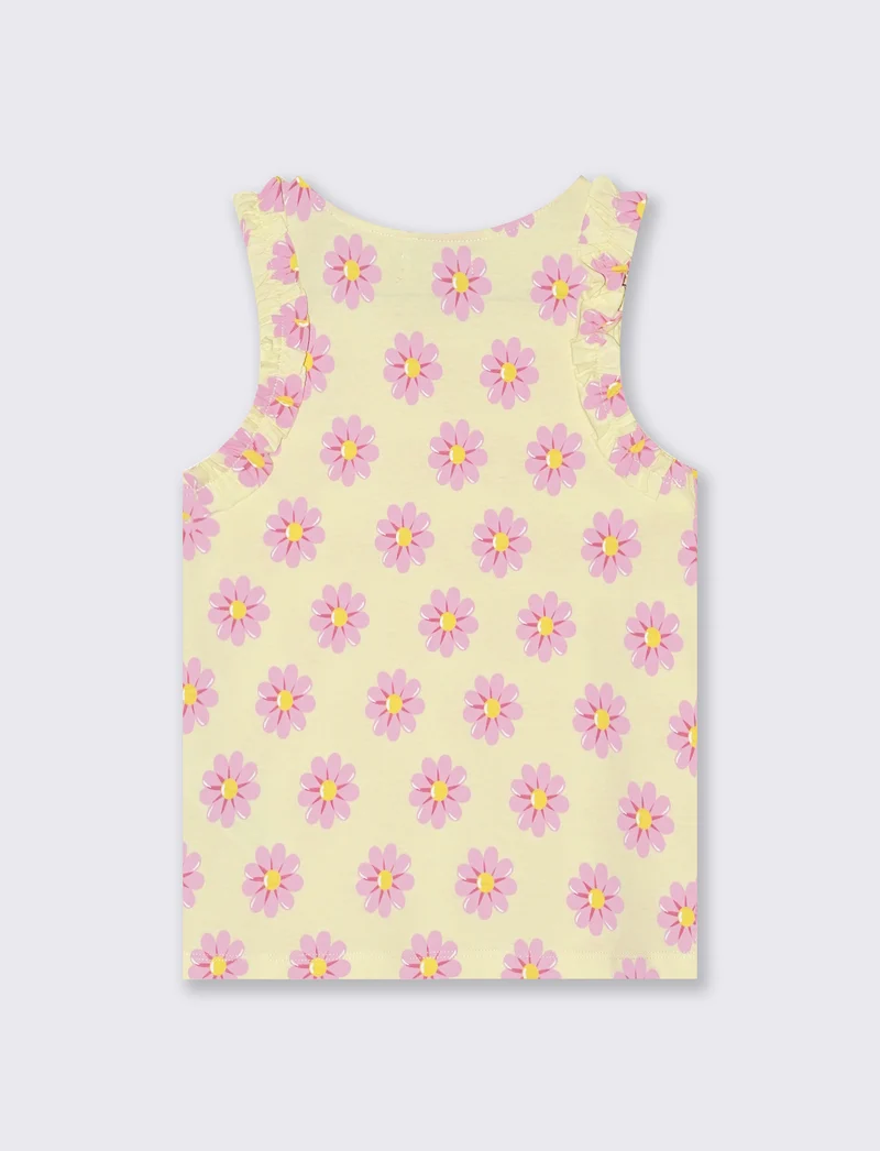 Canotta fantasia con rouches trendy - Giallo
