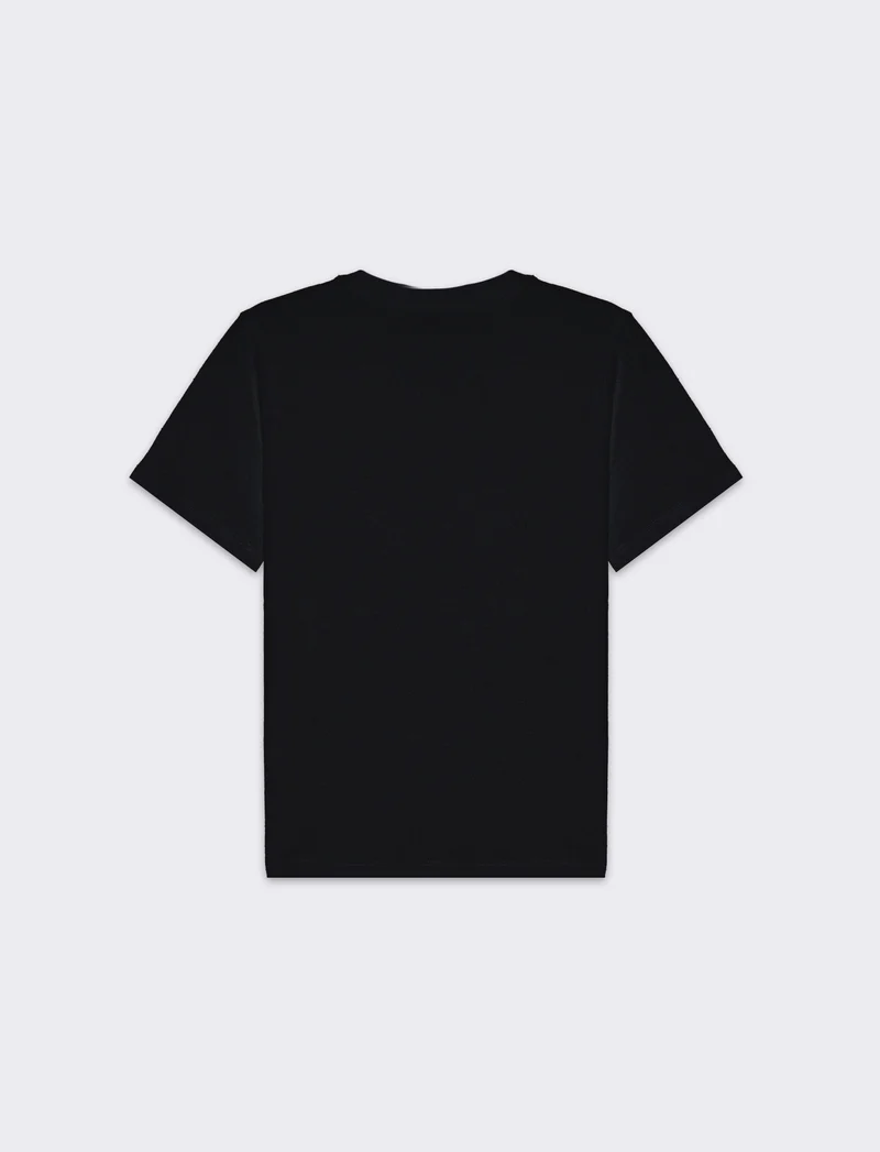 T-shirt basica mezza manica da bambino - Nero