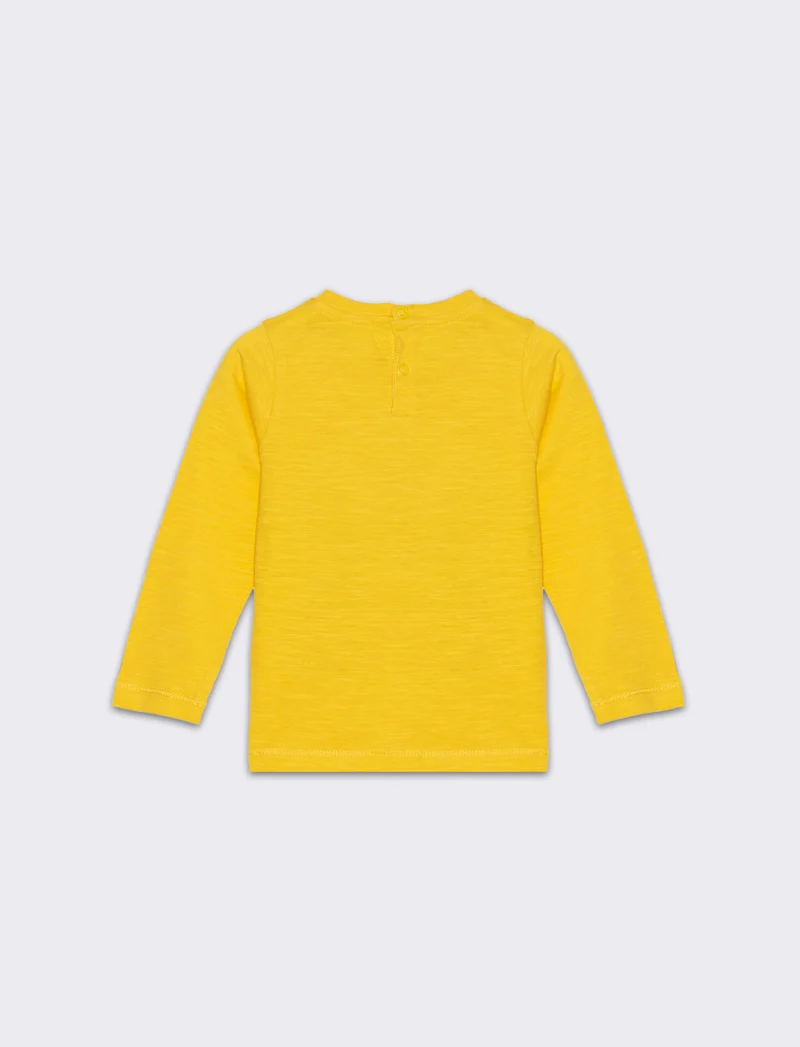 T-shirt girocollo stampata da neonato - Giallo
