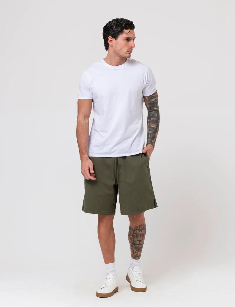 Bermuda baggy wide fit da uomo - Verde oliva