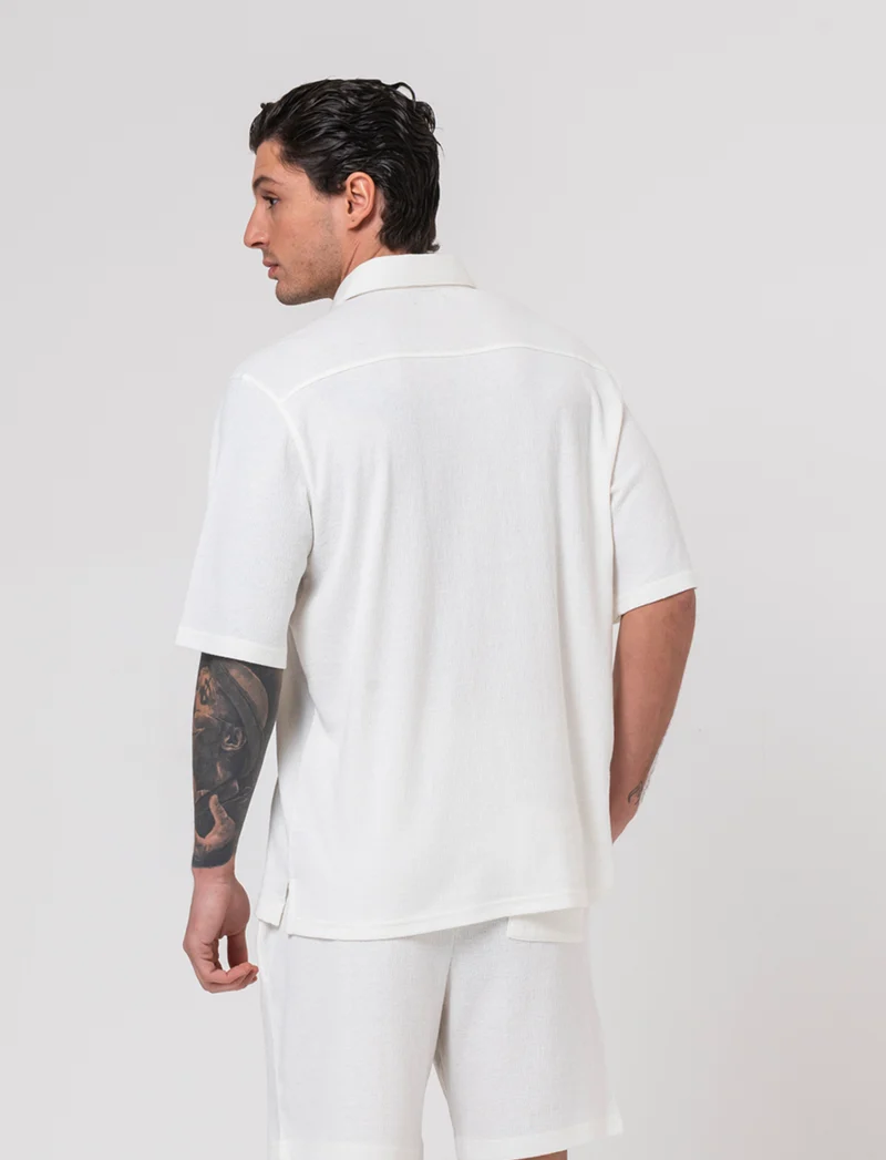 Camicia basic regular fit easy iron da uomo - Bianco sporco