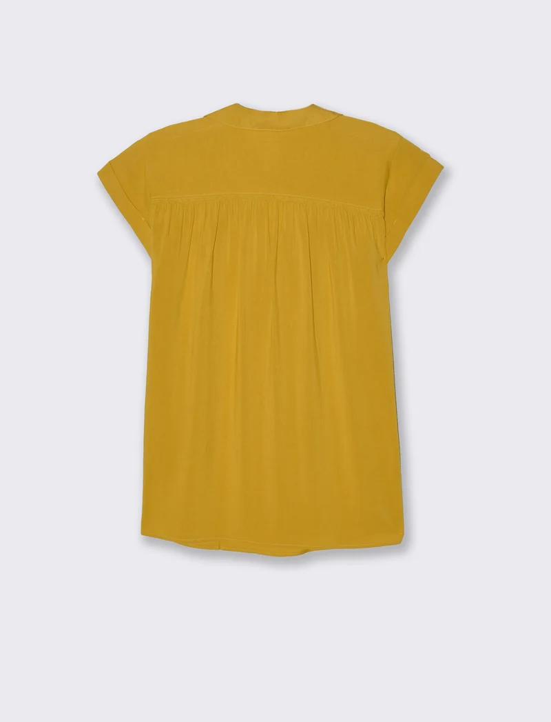 Casacca mezzamanica con scollo a V da donna - Senape