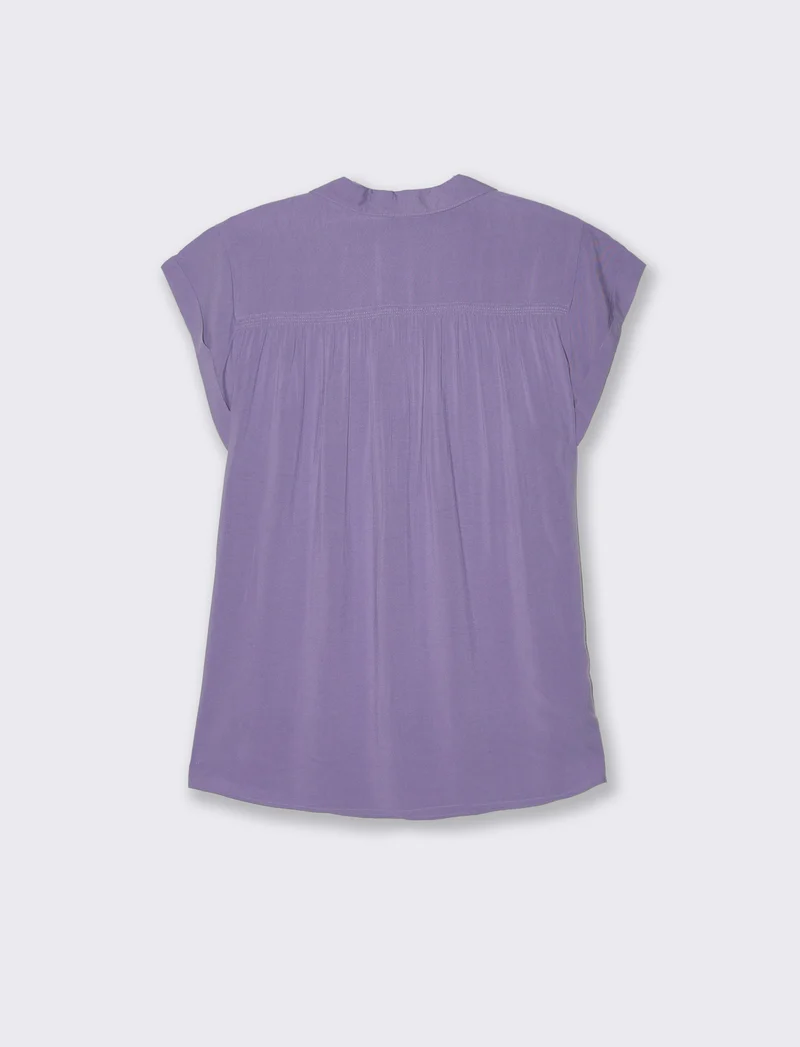 Casacca mezzamanica con scollo a V da donna - Lilla pervinca