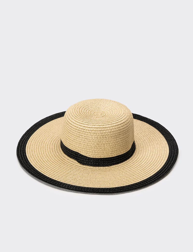 Cappello donna falda larga lurex - Nero