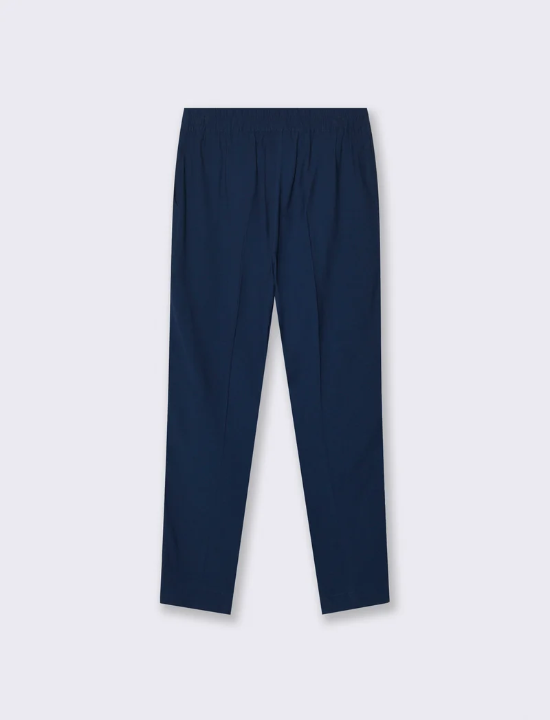 Pantalone regular con bottone gioiello - Blu
