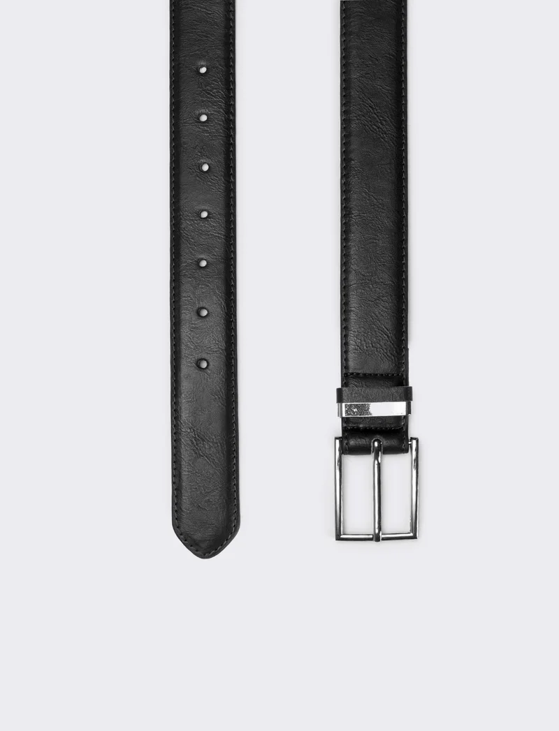 Cintura uomo passante in metallo - Nero
