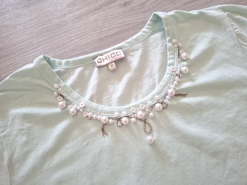Chicc T-Shirt Perlen 38