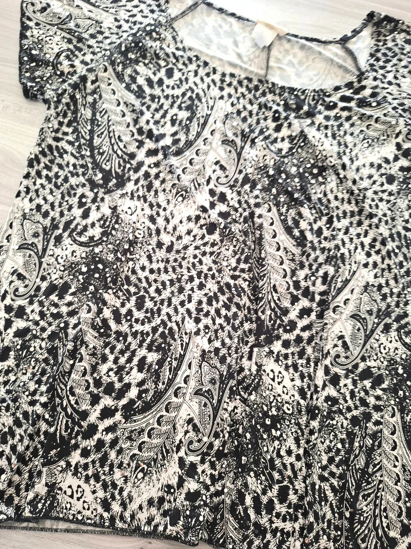 Brittany Black Shirt Pailletten 42