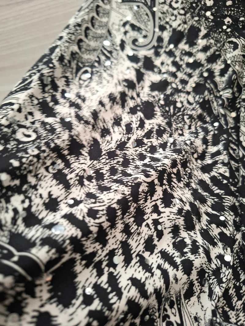 Brittany Black Shirt Pailletten 42